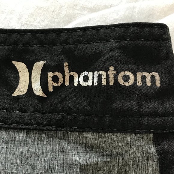 Hurley Board Shorts Men Size 34 Gray Phantom Tie Waist Back Pocket Beach Casual - Picture 5 of 14